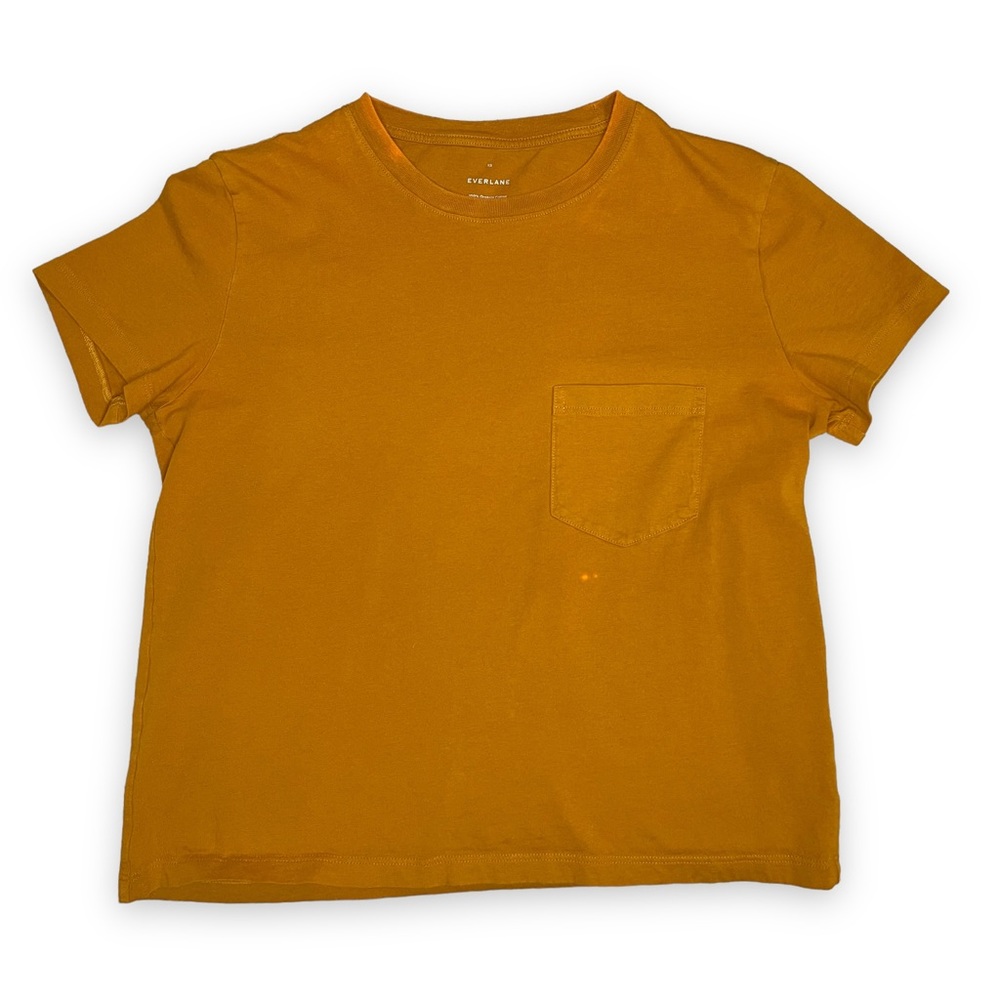 Everlane Crop Top Pocket T-Shirt in Rust Orange